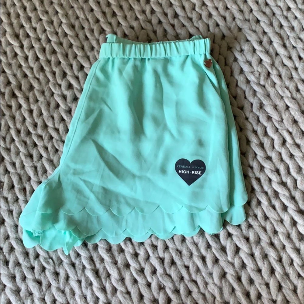 Kendall & Kylie High Waisted Scalloped Shorts